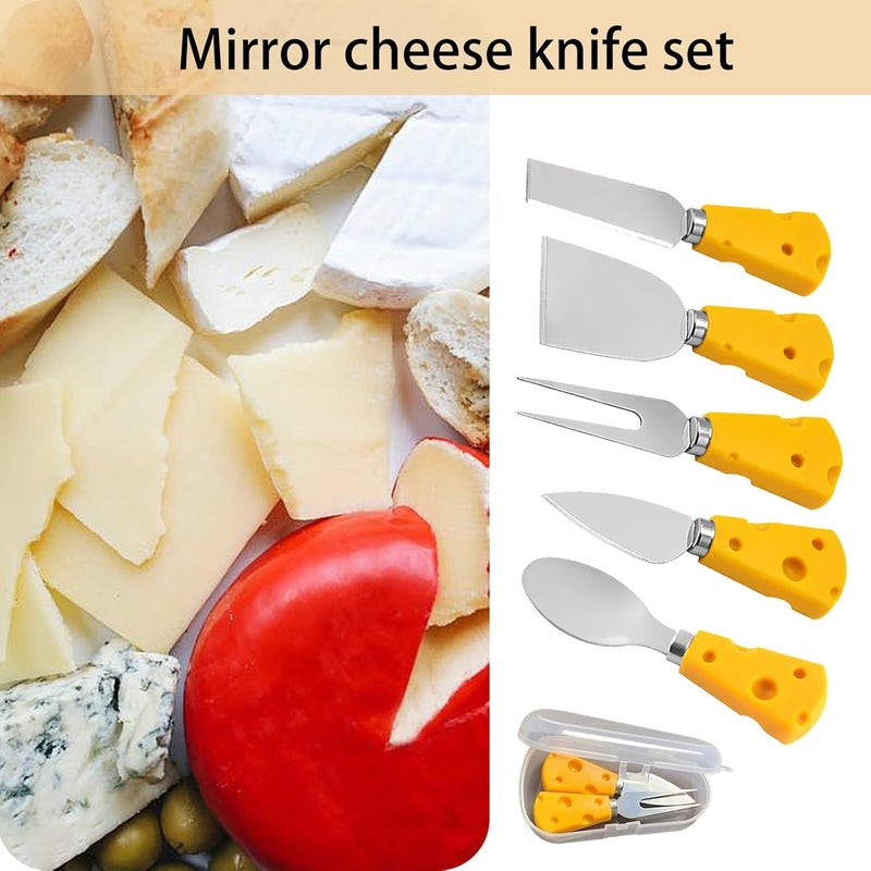 BUDOME Cheese Knife, 5 Piece Cheese Knives Set, Mini Premium Stainless Steel Cheese Knife Set, Cheese Knives for Charcuterie Board - Charcuterie Boards Accessories - Image 3